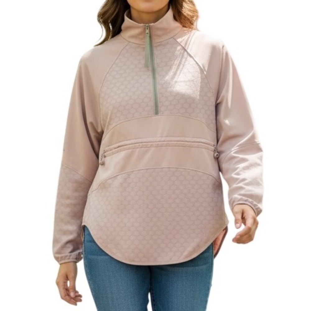 Adidas Stella McCartney Pullover Women XS Pink Excellent Half Zip Honeycomb
